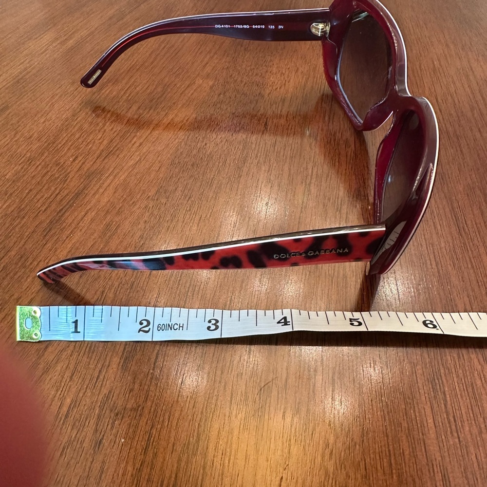 Dolce & Gabbana Red & Black Leopard Oversized Sunglasses – DG Designer Shades - Picture 3 of 10